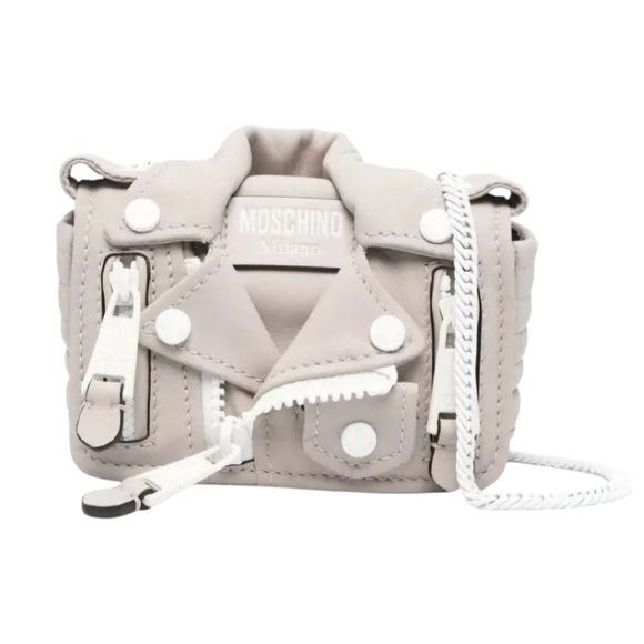 Moschino Mini Biker Leather Crossbody Bag - Picture 1 of 12